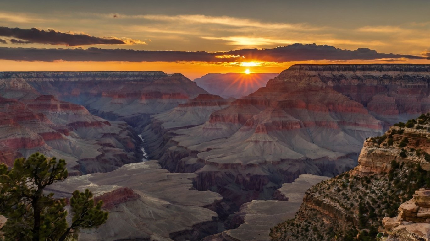 Sunset over the Grand Canyon